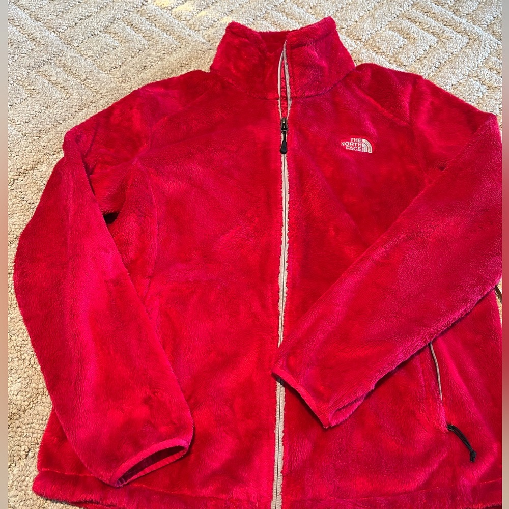 PRE-LOVED The North Face Woman's Sherpa Fleece Full Zip hot, pink Size L